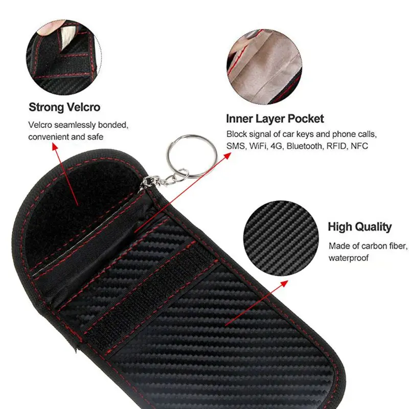 Key Protector Key Case Key Purse Key Holder Faraday Bag Anti Theft RFID Key Fob Security Box Signal Blocking Pouch For Car