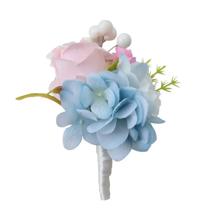 1 шт. женский мужской искусственный свадебный цветок брошь корсаж с букетом лента для выпускного вечера бутоньерка с булавкой вечерние украшения - Цвет: 4