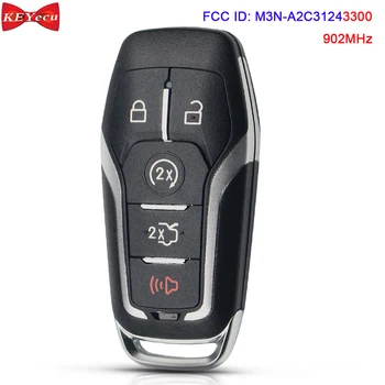 

KEYECU for Ford Fusion Edge Explorer Mustang for Lincoln MKC MKX MKZ Smart Remote Fob M3N-A2C31243300 164-R8119 164-R7989 902MHz