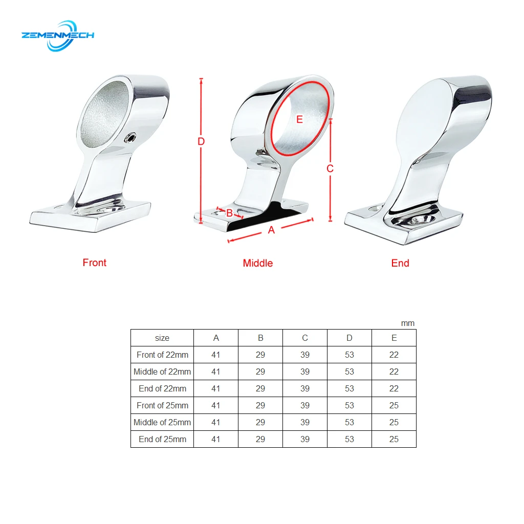 316 Stainless Steel Boat Hand Rail Fitting Marine Railing Support Bracket Tube Stanchion Hardware Yacht Accessories Bassfishing