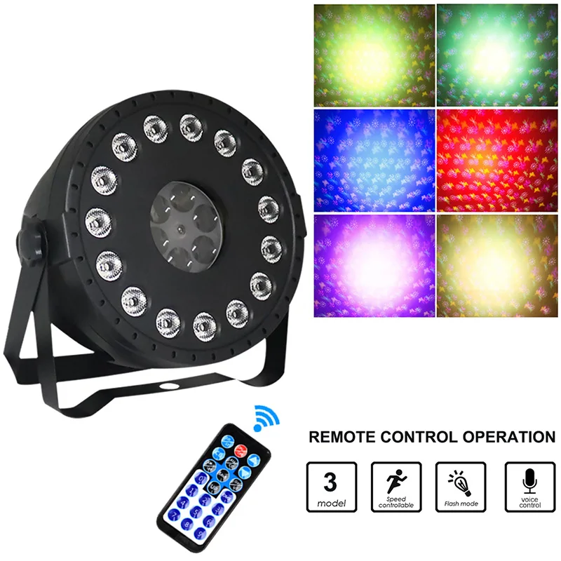 

15 LED RGB Projector Stage Light Multieffect Disco Party Lighting Remote Control For Home Wedding Decoration EU/US/UK/AU Plug
