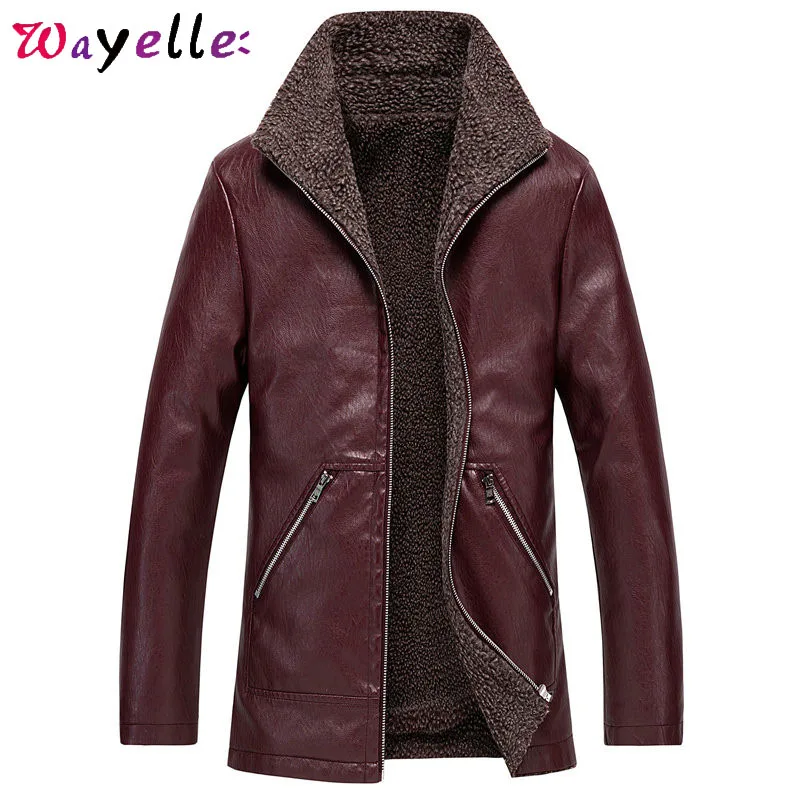 Мужское пальто из искусственного меха, мужская куртка из искусственной кожи, Осень-зима, бархатные толстые теплые куртки из искусственной кожи, мужские байкерские куртки 7 8XL