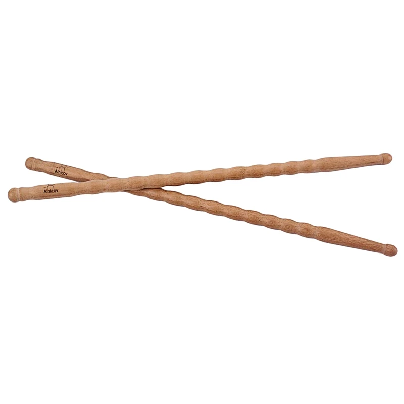 

1 Pair Corrugated Pattern Bamboo Drumsticks 5A Drum Sticks Durable Practical Stick Percussion Accessory