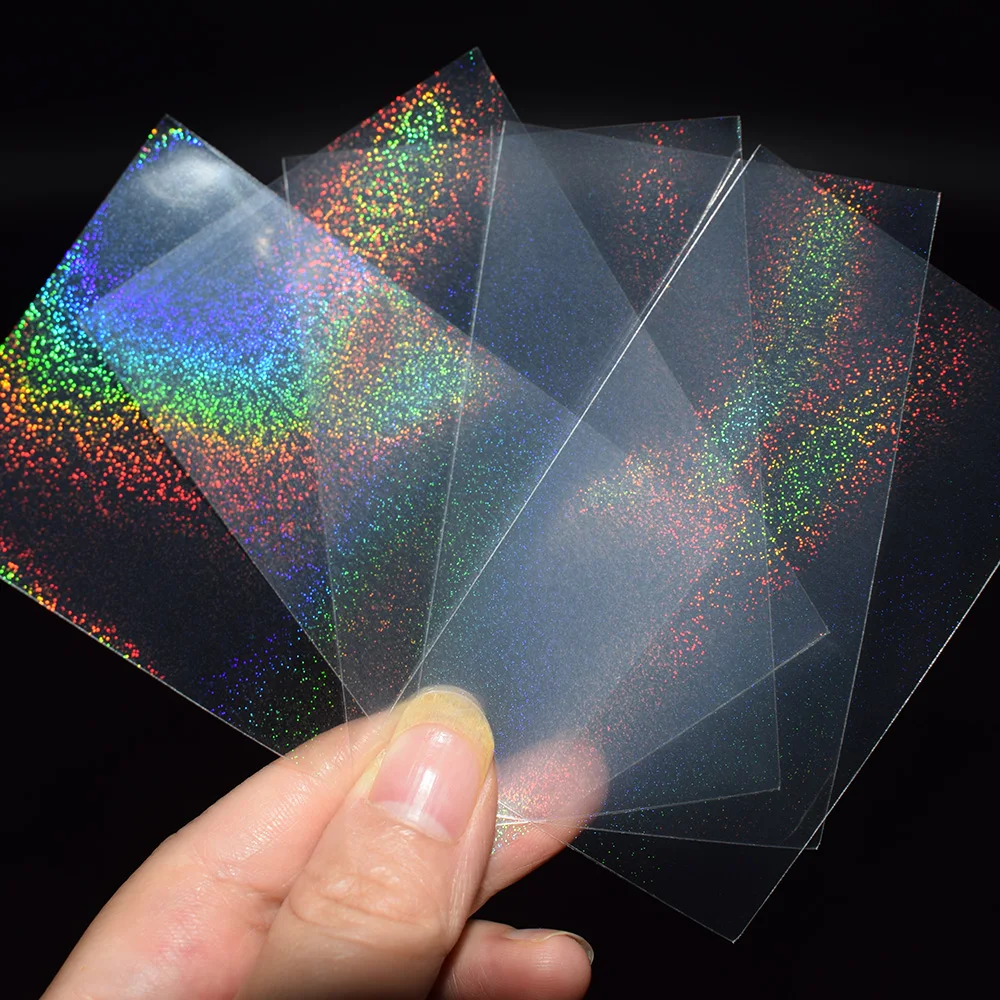 100pcs 57x87mm Quicksand Small Card Transparent Laser Clear Sleeves Korea Idol Photo Protector Trading Cards Shield Cover | Спорт и