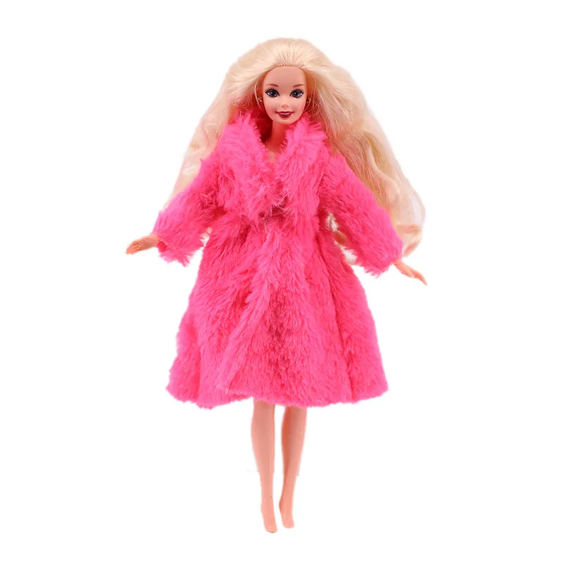 Plush Coat + High Heels For 11.8 Inch 30CM Barbie