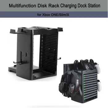 

Vertical Charger Charging Dock Station Stand Multi-function Disc Tower Storage Rack Accommodable Universally for Xbox One X