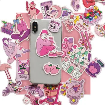 

60pcs salt series small fresh cartoon waterproof stickers DIY scrapbook primer collage mobile phone computer decorative stickers