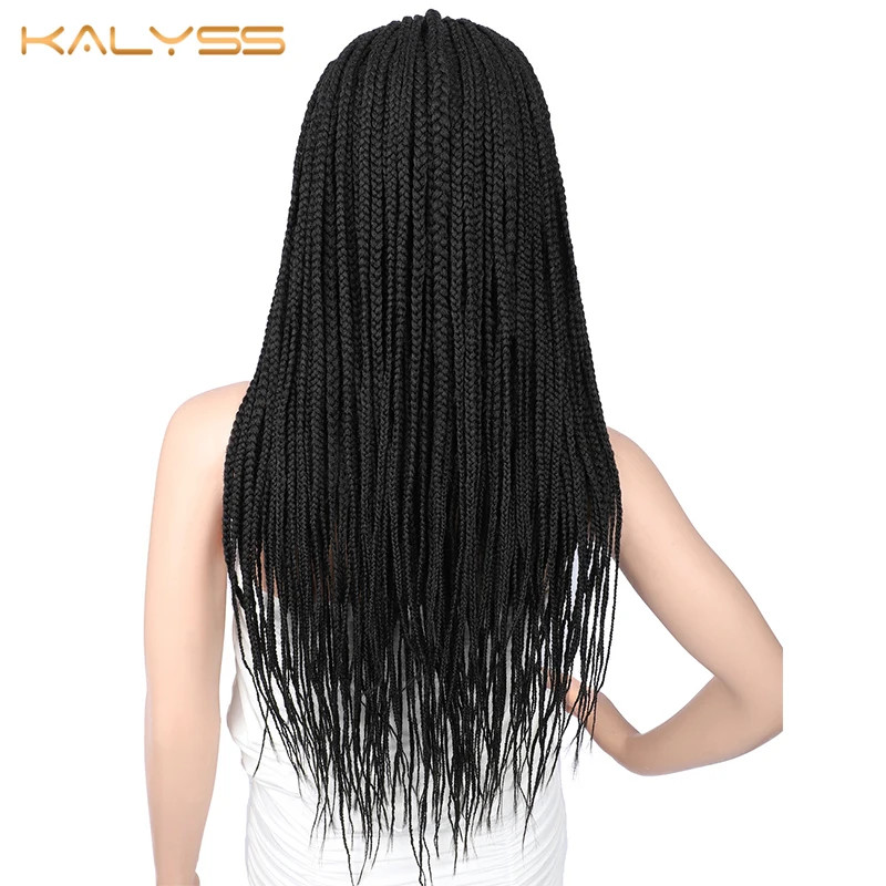 US $138.45 Kalyss 29 Inches 13x7 Braided Wigs Synthetic Lace Front Fulani Cornrow Box Braid Wigs For Black Women Frontal Twist Braided Wig