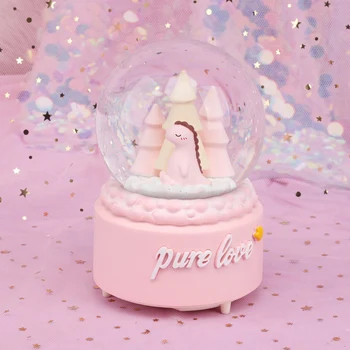 

Creative Lovely Dinosaur Snow Globe Crystal Ball Rotating Music Box Christmas Decoration For Home Home Decoration Accssories