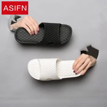 

ASIFN Men's Summer Massage Slippers Women Slides Male EVA Material Sandals Bathroom Indoor Household Slip Soft Bottom Couple