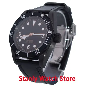 

Luxury Corgeut 41mm Black Sterile Dial Sapphire Glass Luminous PVD Coated Case Miyota Automatic Movement Men's Watch