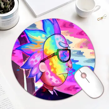 

Gaming Office Home Mouse Pad Small Round Mousepad Rick and Morty Cartoon Anime Pattern Mice Mat