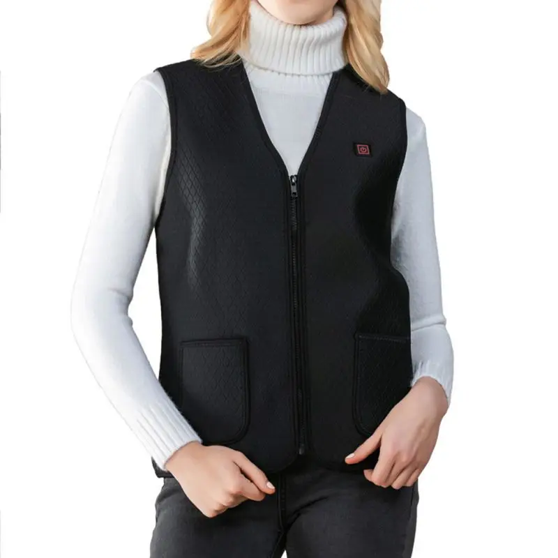 ONEWELL Men Women Outdoor USB Infrared Heating Vest Jacket Winter Flexible Electric Thermal Clothing Waistcoat For Sports Hiking - Цвет: XL