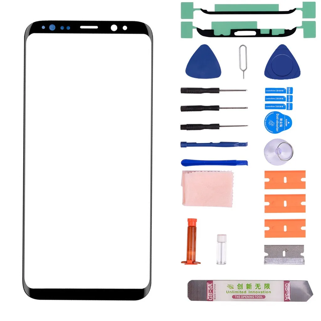 Подходит к Samsung Galaxy S8+ Переднее стекло на экран Замена объектива Ремонтный комплект чехол для телефона защитный чехол включает в себя# G30