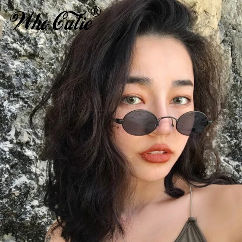 WHO CUTIE 2018 ретро маленькие тонкие солнцезащитные очки для женщин и мужчин