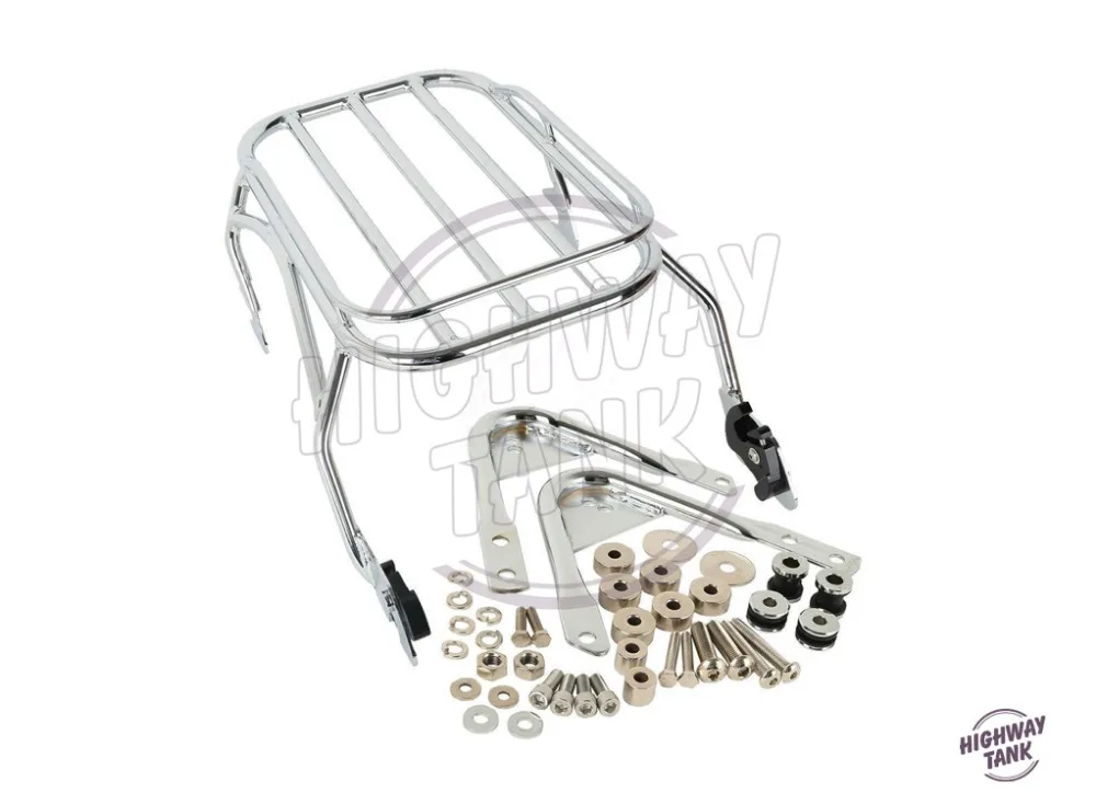 

Chrome Motorcycle Luggage Rack & Docking Hardware Kits Moto Rear decoration case for Harley Touring Road King 1996-2008
