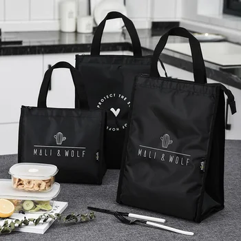 

Insulated Canvas Box Storage Bag Lunch Container Thermal Picnic Holder Bento Pouch Travel Camping Portable Food Fruit Organizer