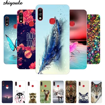 Перейти на Алиэкспресс и купить Мягкий силиконовый чехол из ТПУ для Infinix Hot 7 pro Чехол с принтом розовый волк милый мультяшный рисунок для Infinix Hot7 pro Чехол для телефона s