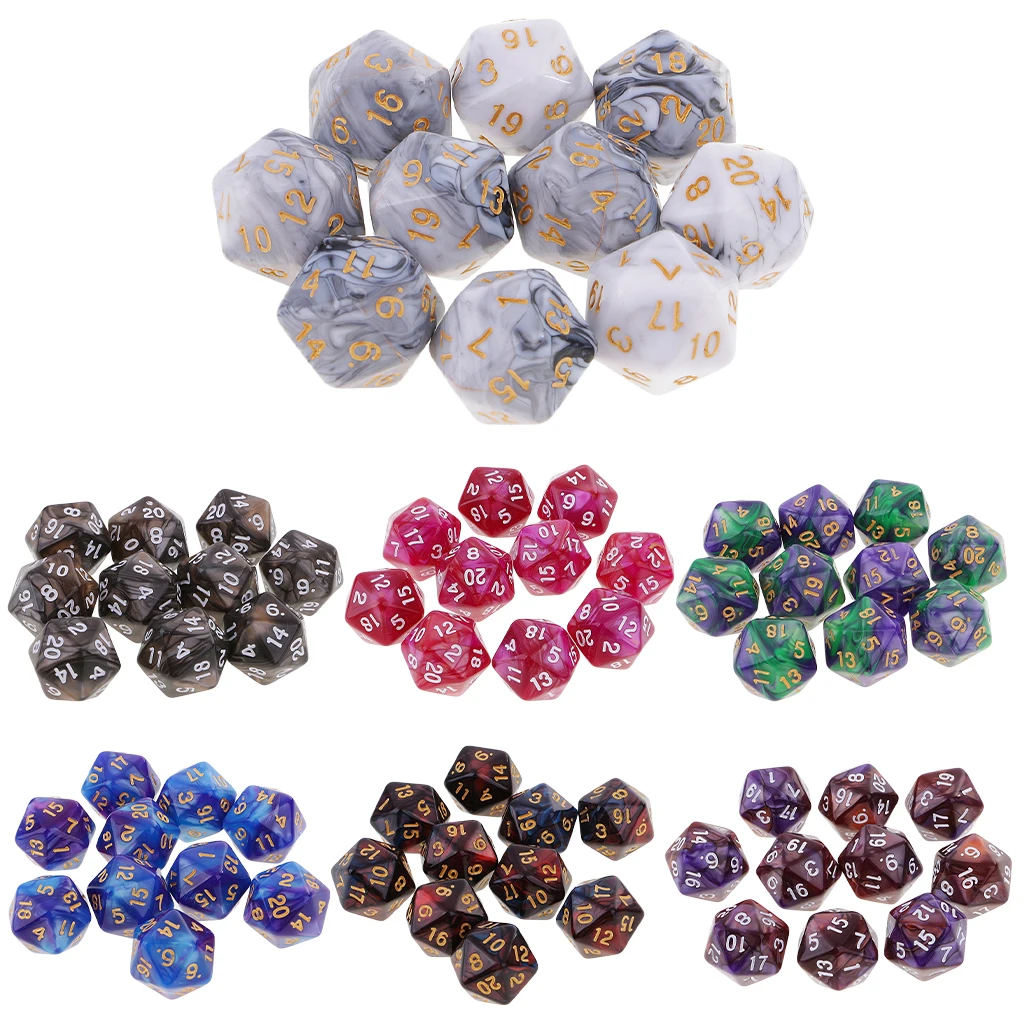 DollaTek Upscale Resin Transparent DND Würfelset Polyhedral Dice RPG Dice Dados Rol D4 D6 D8 D10