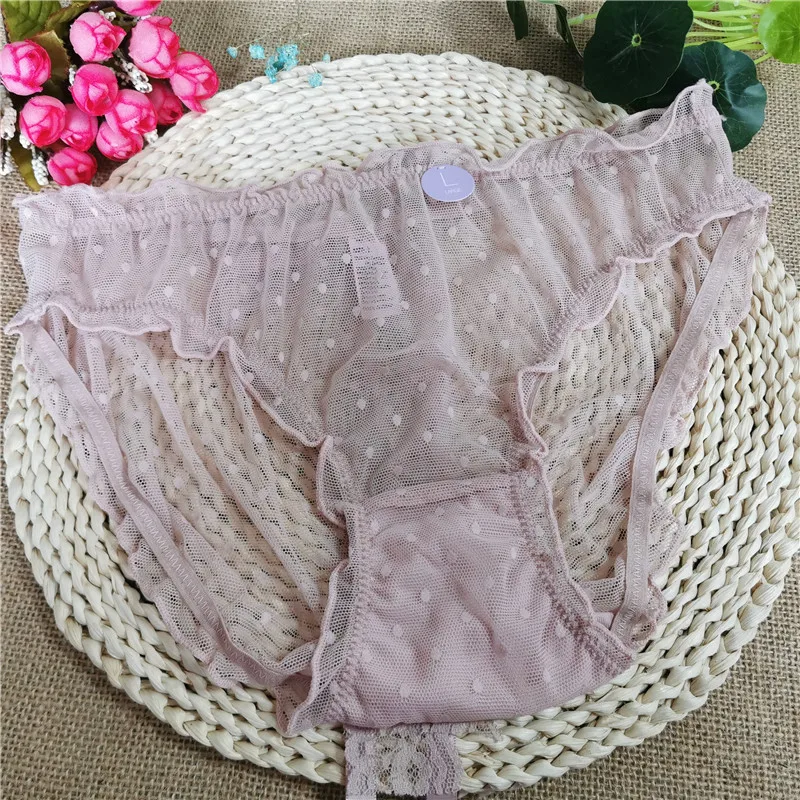 

Bean paste pink underwear women's cotton crotch with bowknot breathable summer thin ladies sexy girl day wear briefs