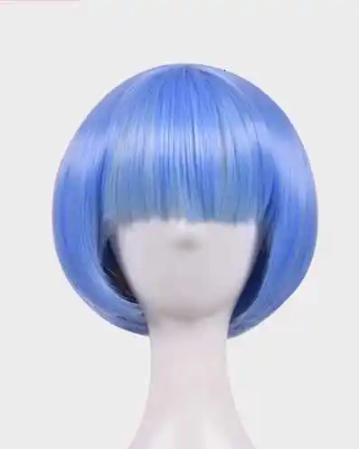 Rem wig Re: zero kara hajimeru lsekai seikatsu жизнь в другом мире у них Косплей наряд горничной одет как - Цвет: Rem wig