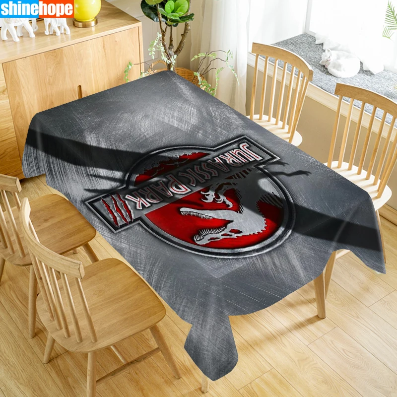 Custom Jurassic Park Table Cloth Holiday Party Waterproof Oxford Fabric Rectangular Tablecloth Home Party Tablecloth 5