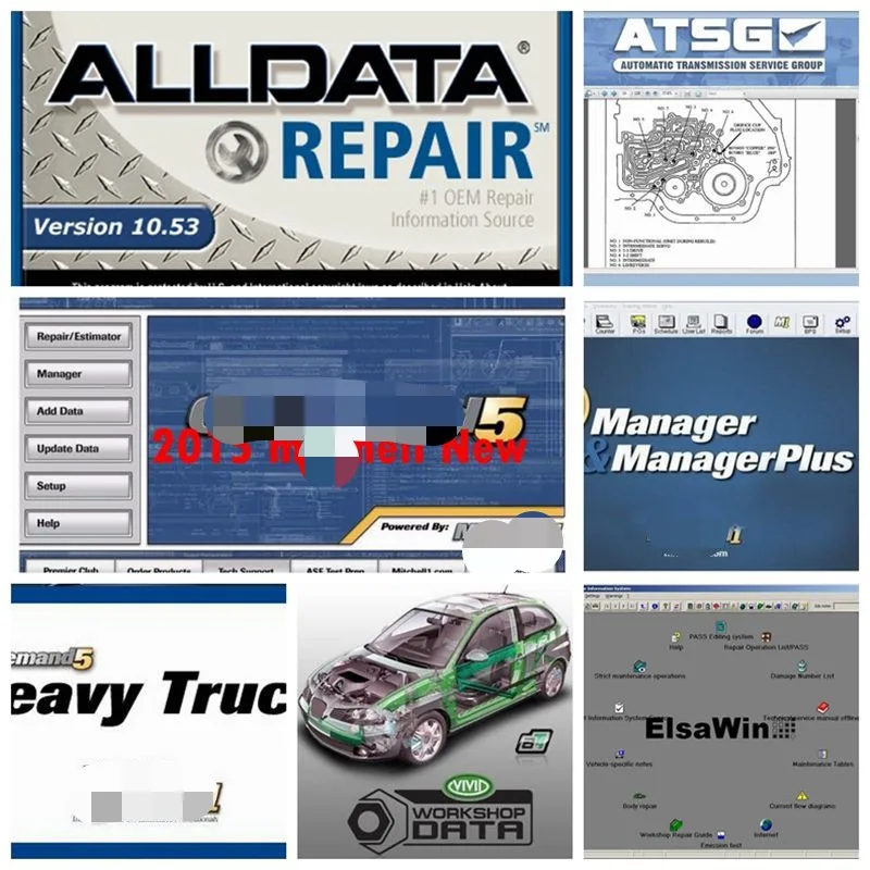 US $70.39 2021 Hot Auto Repair Alldata Software V1053 Mitchell OD5 Software 2015 Vivid Workshop Atsg 2017v ElsaWin 60 1tb HDD USB30
