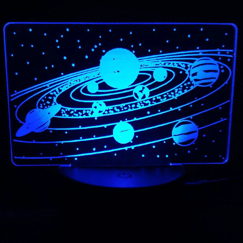 Solar System 3D Optical Illusion Lamp Universe Space Galaxy Night Light