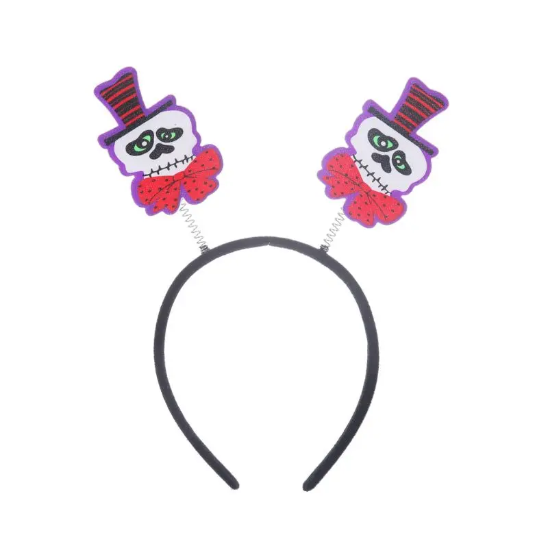 cheap Adult Kids Halloween Plastic Headband Pumpkin Ghost Cat Skull Decor Spring Hair Hoop Nightclub Masquerade Party Favors Headpiece