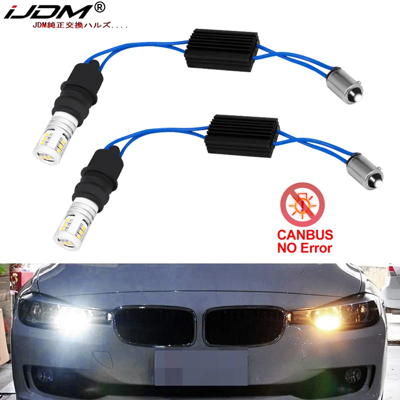 iJDM 6000K Xenon White CANbus Error Free BA9s H6W 64132 LED Lights For