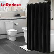 LeRadore Премиум Белый Черный занавеска для душа для ванной комнаты отеля Полиэстер Водонепроницаемая Ванная занавеска с крючками мульти-размер