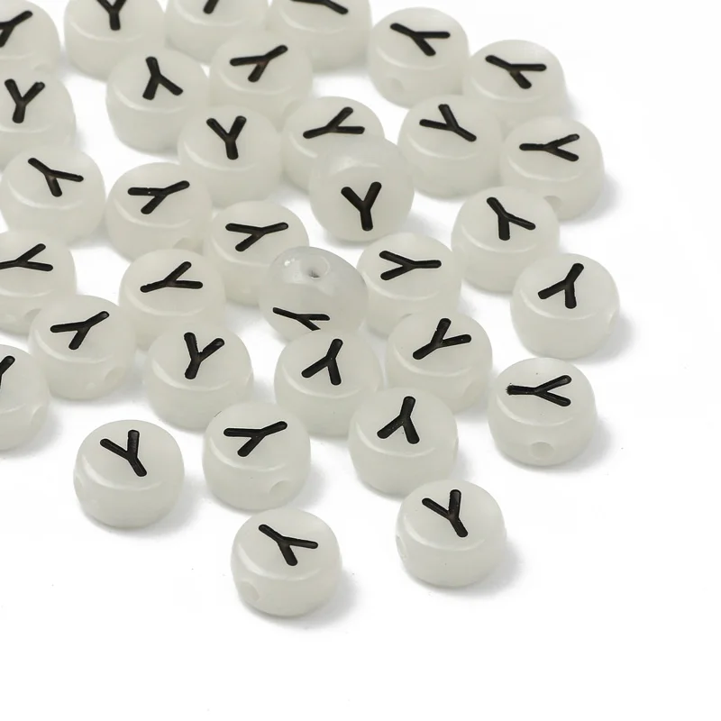 26 Pcs Glow In Dark Letter Pendants A-Z - Resin Alphabet Charms For DIY Jewelry Making
