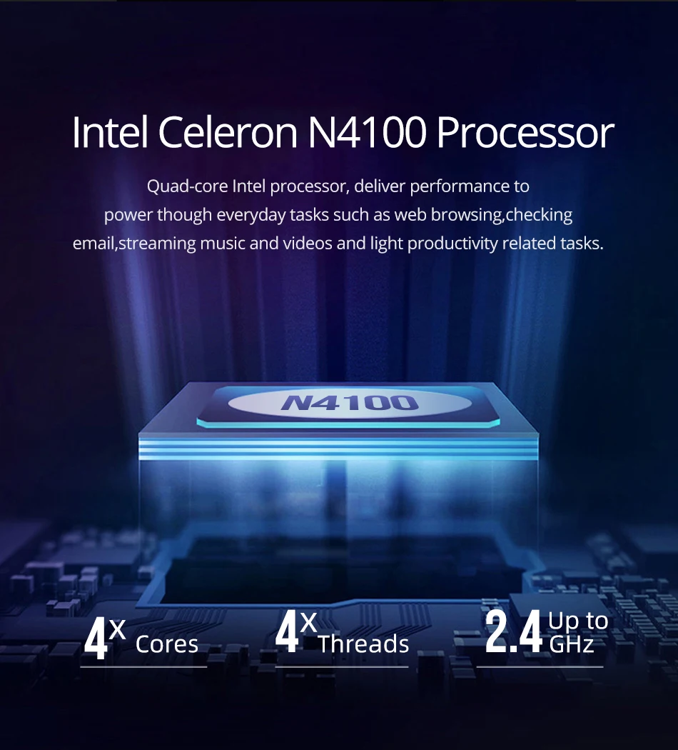 Мини ПК YCSD Intel Celeron N4100 четыре ядра 4 Гб LPDDR4 128 ГБ eMMC HDMI 2 0 4K 60 Гц 4G/5 0G WiFi Bluetooth Windows