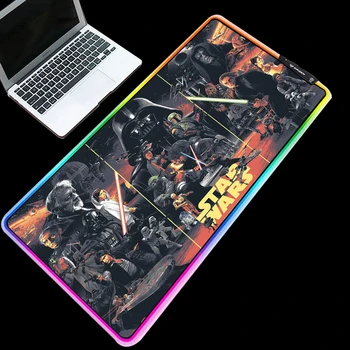 

Yuzuoan 900X400 Large Gaming Mouse Pad Batman Thickened Waterproof LED Color Marquee RGB Comfort Control Computer Keyboard Pad