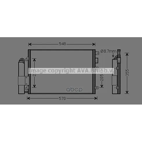 Радиатор Кондиционера 510x380 Ava арт. RTA5275D