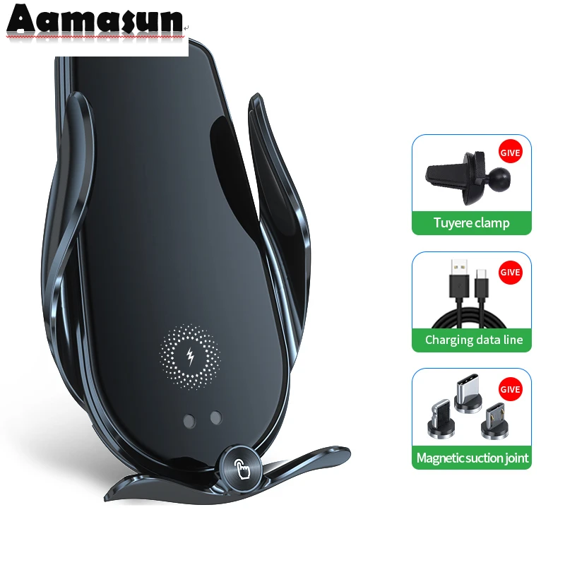 Car Phone Holder 15w Wireless Charger Auto Holder Stand Stents Infrared