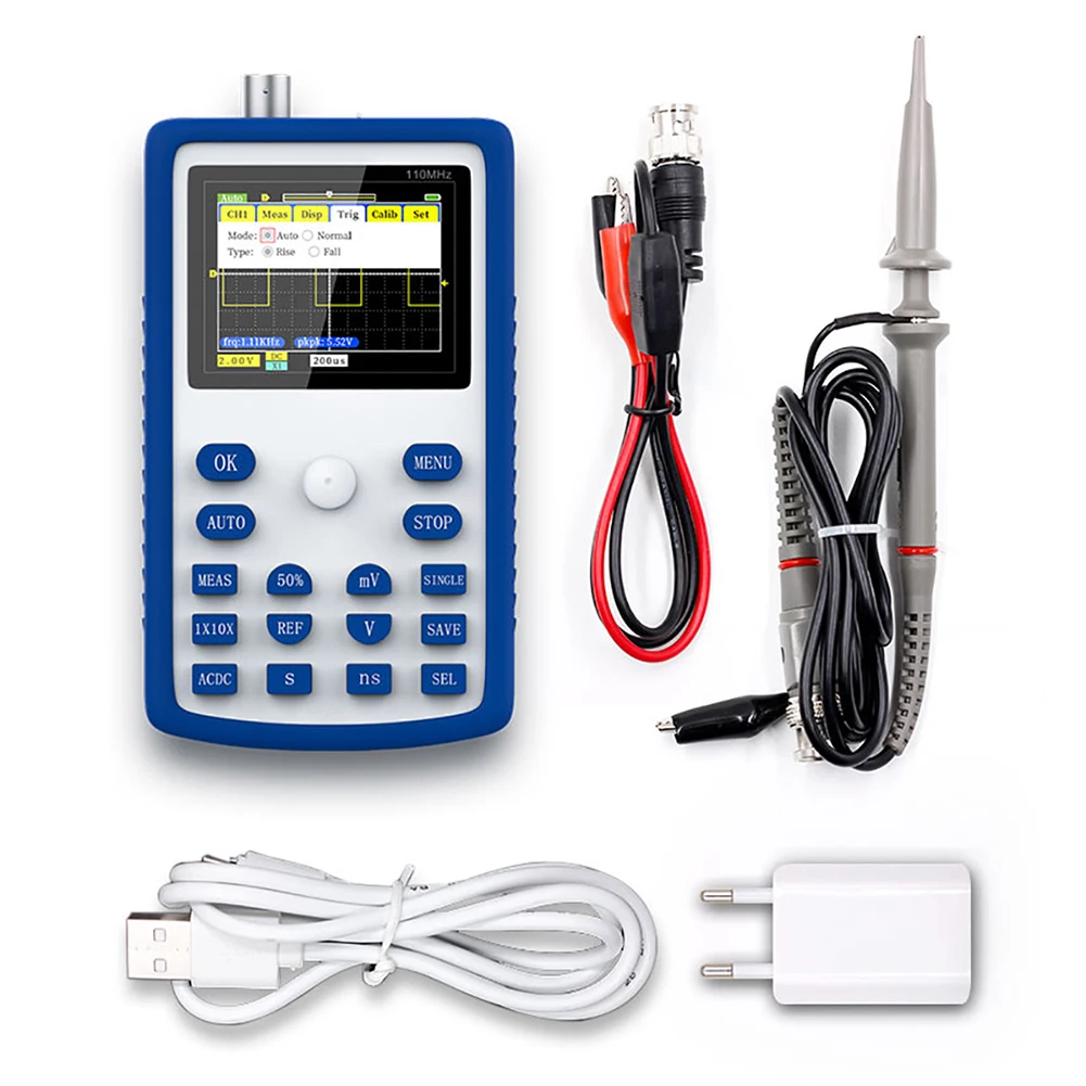 FNIRSI Portable Handheld Digital Storage Oscilloscope 110MHz Bandwidth 500MS/s FNIRSI Portable Handheld Digital Storage Oscilloscope 110MHz Bandwidth 500MS/s