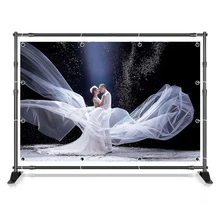 

11ft*8.8ft Photo Backdrop Banner Stand Adjustable Telescopic Tube Trade Show Display Stand Step and Repeat Frame Stand for Photo