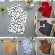 3 шт./компл. на нескользящей подошве для ванной ковры пьедестал коврик+ крышка для унитаза+ коврик для ванной с оригинальным дизайном