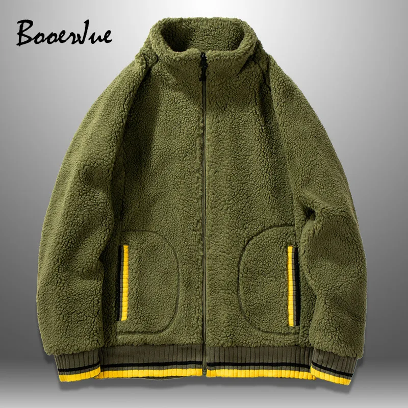 

Fur Jacket Men Winter Outwear Mens Thick Jackets Warm Fleece Lining Coat Brand Clothing Streetwear Casual Top Male European Size