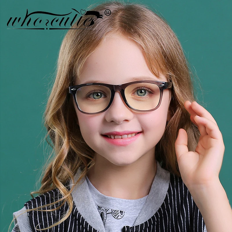 WHO CUTIE Kid Optical Glasses Children TR90 Frame Girl Anti Blue Light Eyewear Square Computer Boy Transparent Eyeglasses S469