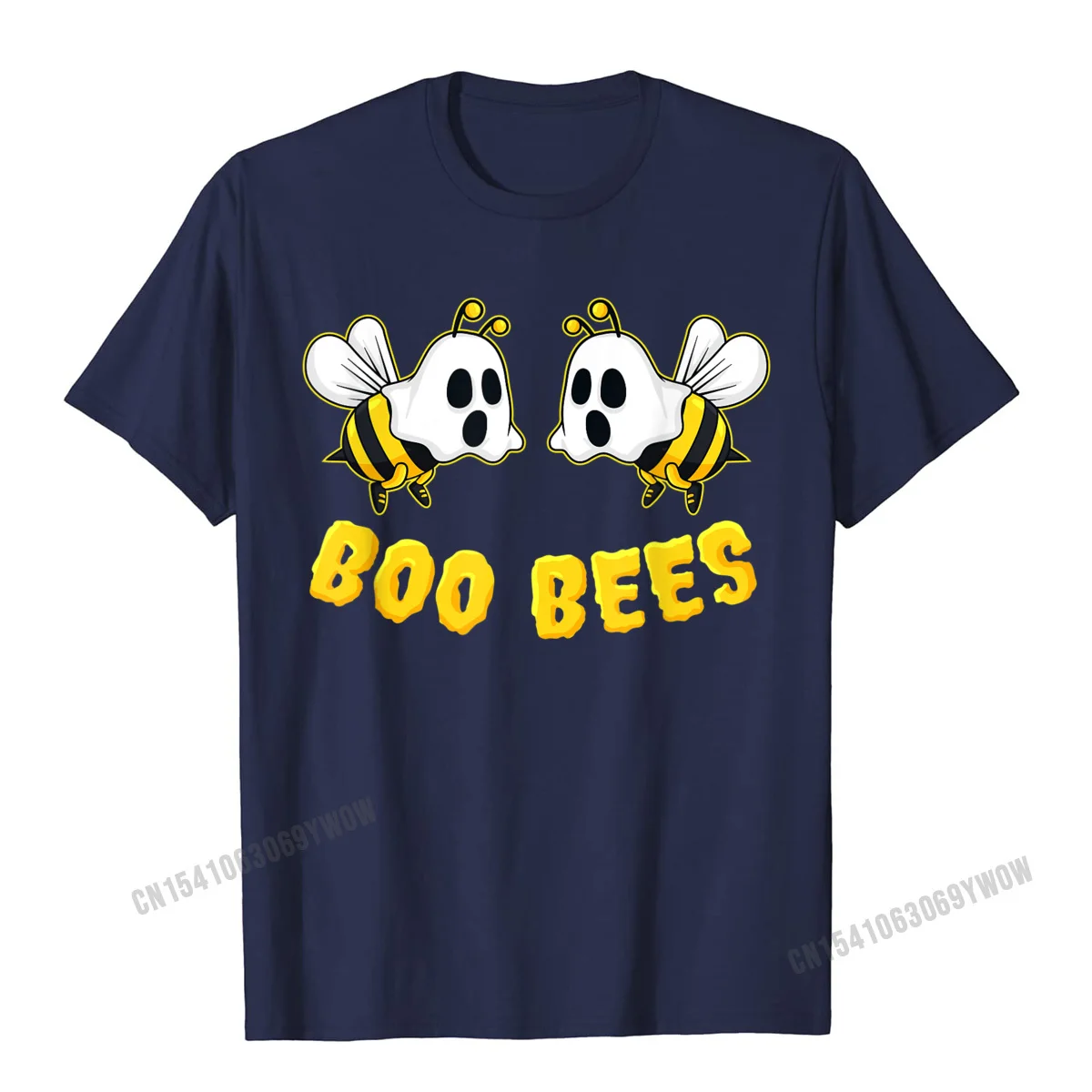 PersonalizedCasual Short Sleeve T Shirt Fall High Quality Crew Neck 100% Cotton Fabric T Shirts Mens T-shirts Birthday  Halloween Boo Bees Ghost Matching Couples Family Funny T-Shirt__666 navy