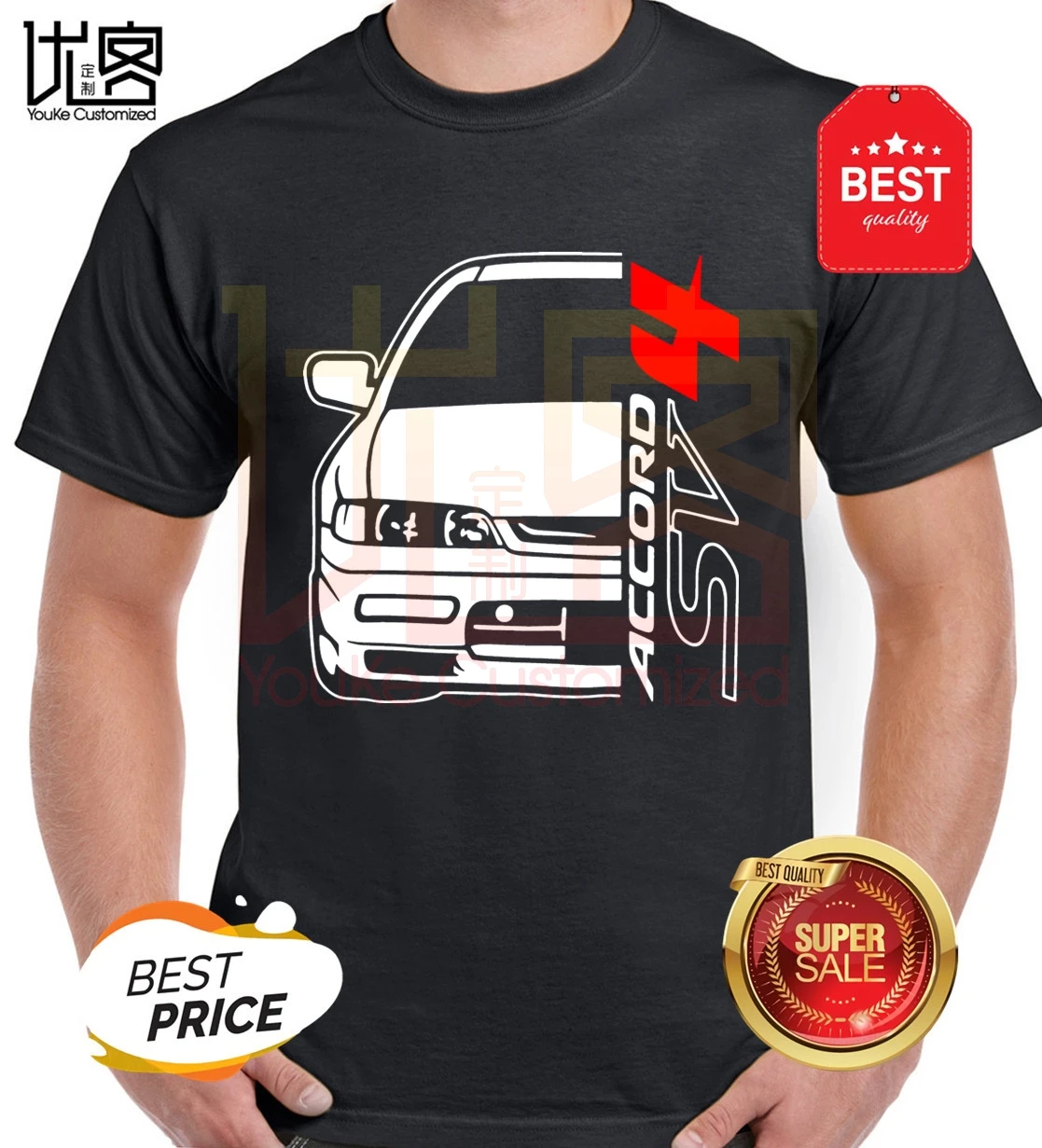 Мужская и женская футболка honda accord sv4 car motorsport из 100% хлопка с короткими рукавами