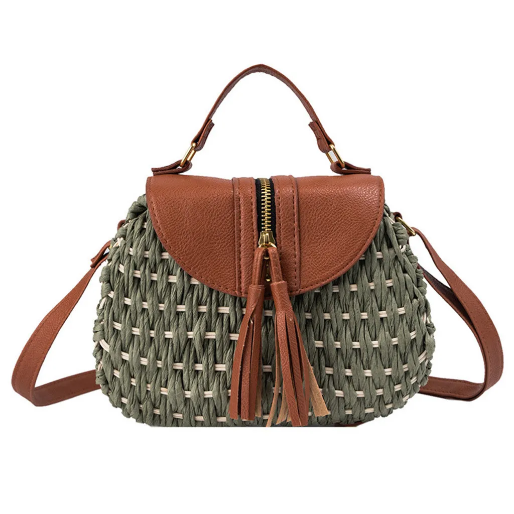 

Woman Trendy Tassels Weave Shoulder Bags Ladies Beach Leisure Crossbody Bag European And American Popular Hot Sale Wild Bag 0115