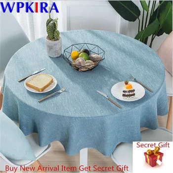 

Modern Round Tablecloth Waterproof Solid Color Cotton Linen Table Cover Cloth Hotel Party Wedding Dining Coffee Decora ZB-AD455