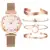 Fashion 5pcs Set Women Watches Luxury Magnet Buckle Flower Rhinestone Watch Ladies Quartz Wrist Watch Bracelet Set Reloj Mujer 13