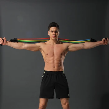 

11Pcs/Set Yoga Fitness Rubber Tubes Resistance Bands Expander Band Stretch Training Gyms Body Training Workout Elastic Pull Rope