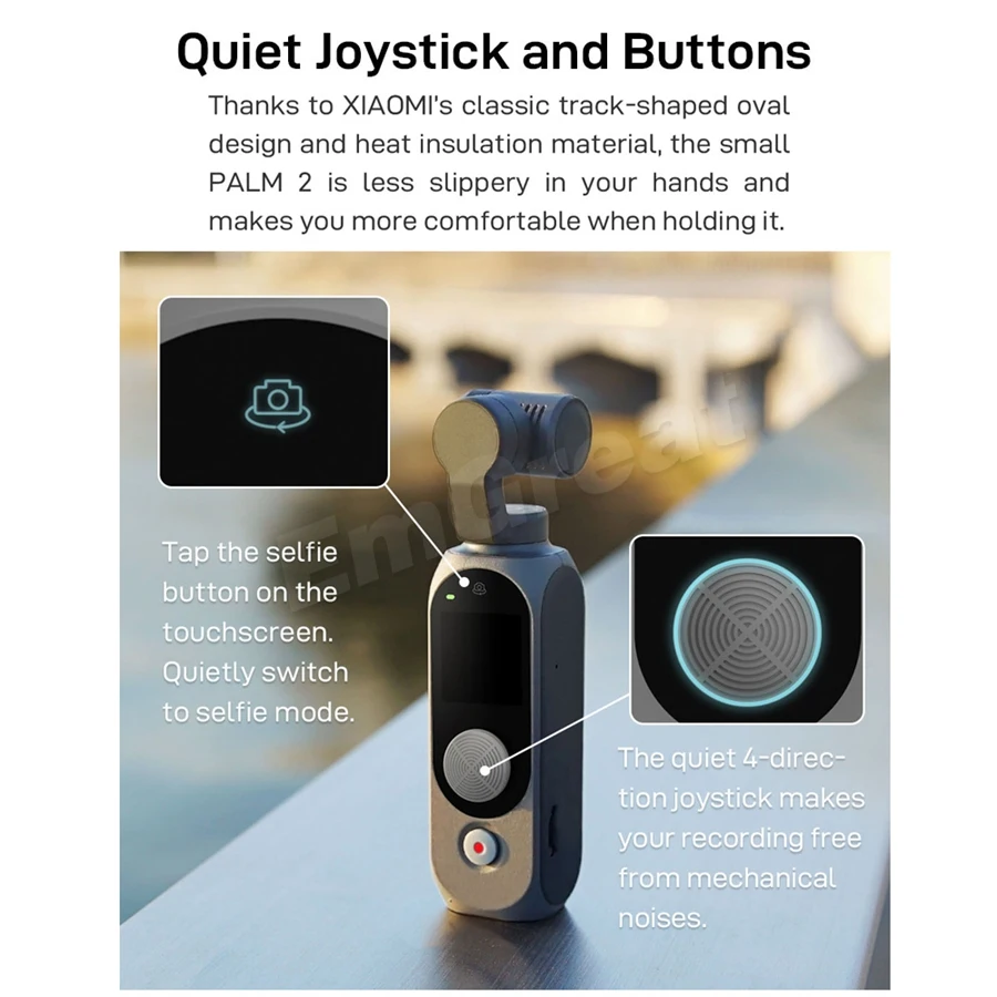 FIMI PALM 2 3-Axis Handheld Gimbal Camera Stabilizer 128° Wide Angle FPV 4K 100Mbps WiFi 308 Min Noise Reduction MIC Smart Track FIMI PALM 2 3-Axis Handheld Gimbal Camera Stabilizer 128° Wide Angle FPV 4K 100Mbps WiFi 308 Min Noise Reduction MIC Smart Track