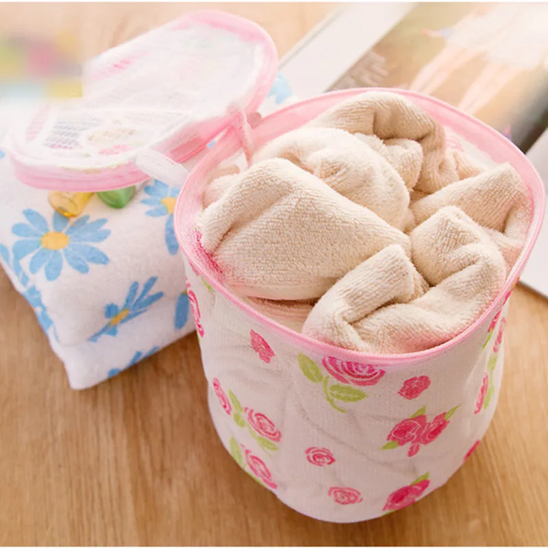 New arrival Convenient flower Bra Lingerie Wash Laundry Bags Home Using Clothes Washing Net Basket Bag Zipped | Дом и сад