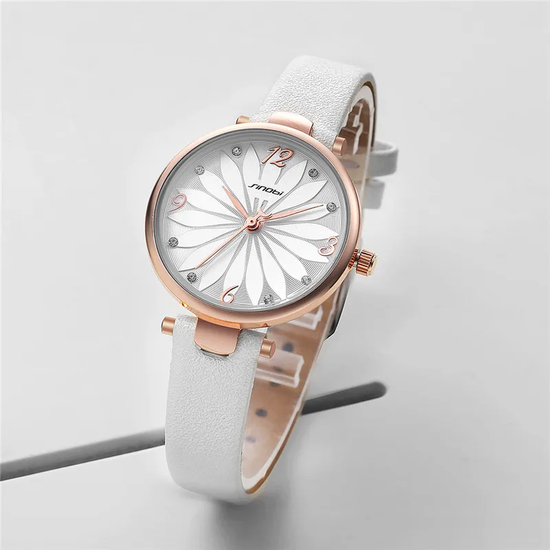 724.38руб. 80% СКИДКА|Sinobi часы с цветочным орнаментом роскошные женские часы кожаные часы Модные кварцевые наручные часы Kol Saati Diamond Reloj Mujer Женева, часы-in Женские часы from Ручные часы on AliExpress - 11.11_Double 11_Singles' Day